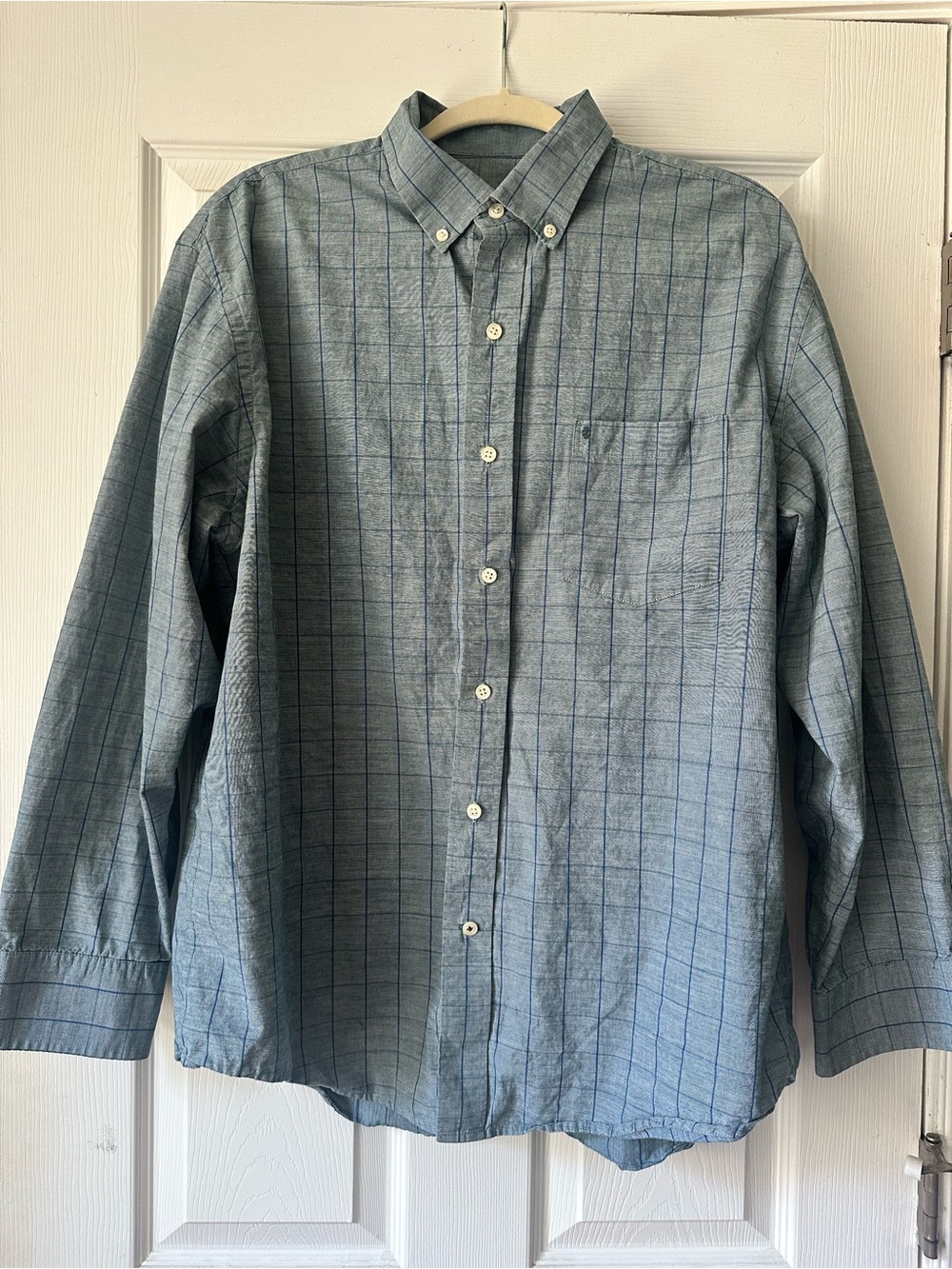Izod Blue Windowpane Button-Down Shirt - Men's